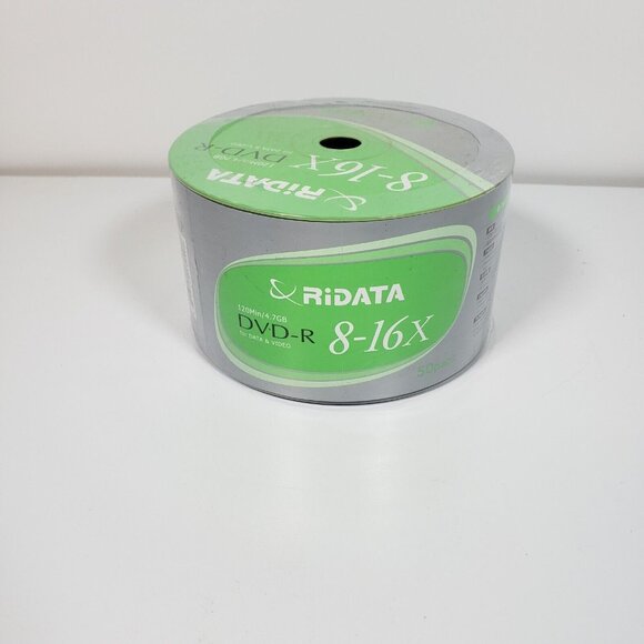 RiDATA DVD-R 8-16X 120min 4.7g 50 Pack Vintage SEALED BRAND NEW!!! - Picture 2 of 5